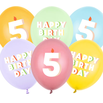 Palloncini 5 anni 30cm 6pz