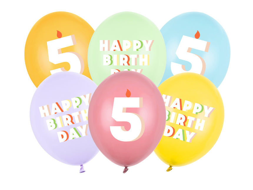 Palloncini 5 anni 30cm 6pz