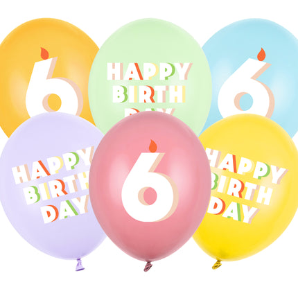 Palloncini 6 anni 30cm 6pz