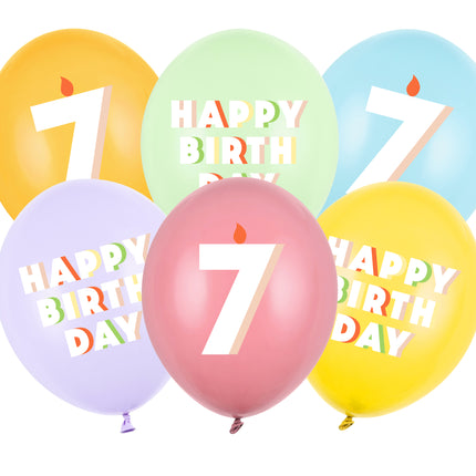 Palloncini 7 anni 30cm 6pz