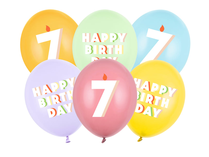 Palloncini 7 anni 30cm 6pz