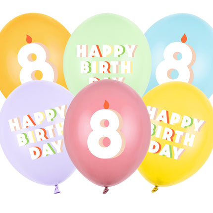 Palloncini 8 anni 30cm 6pz