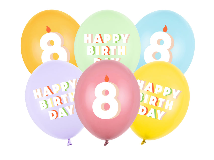 Palloncini 8 anni 30cm 6pz