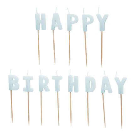 Candela di buon compleanno blu 13 pezzi