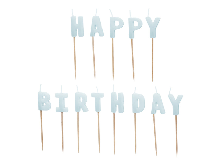 Candela di buon compleanno blu 13 pezzi