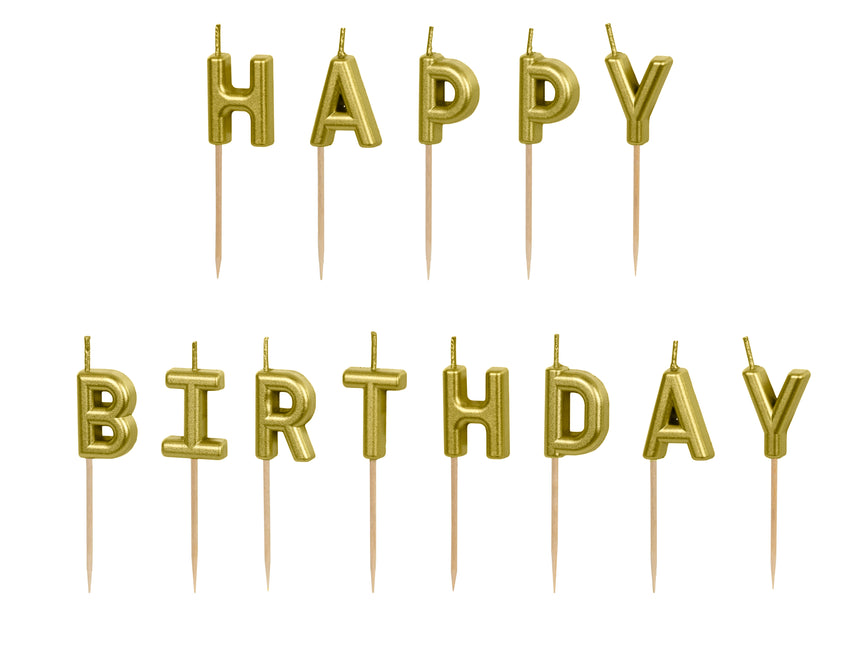 Candele di buon compleanno oro