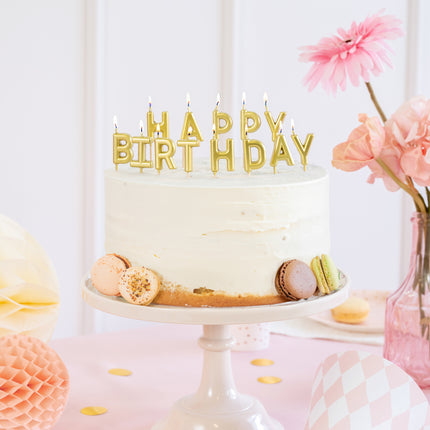 Candele di buon compleanno oro