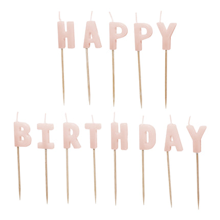 Candela di buon compleanno rosa 13 pezzi