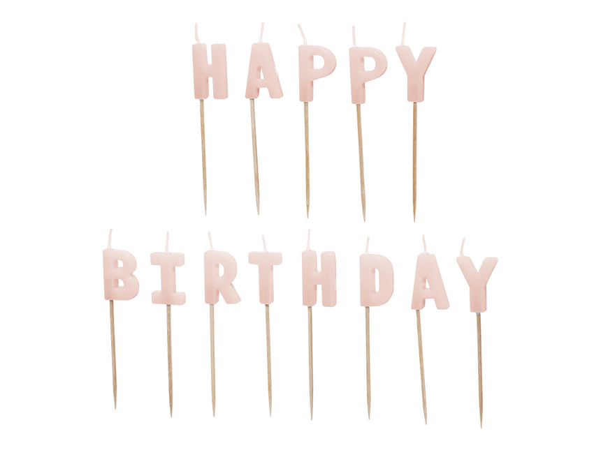 Candela di buon compleanno rosa 13 pezzi