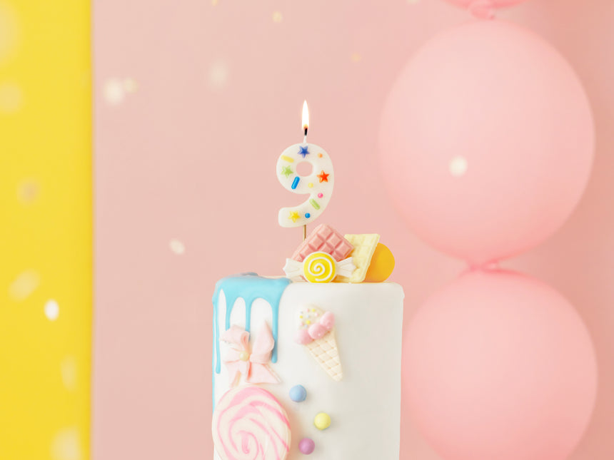9 Anni Candela Colorata 10cm