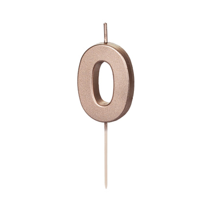 0 Anno Candela Oro Rosa 9cm
