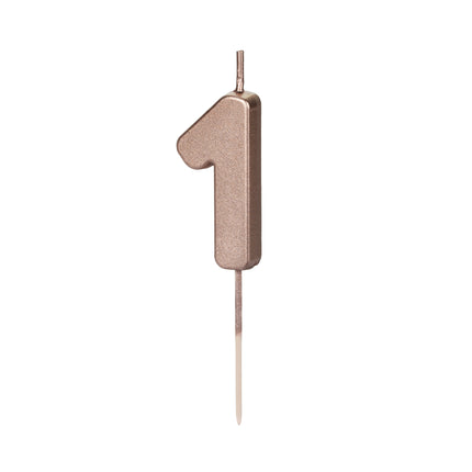 Candela 1 Anno Oro Rosa 9cm