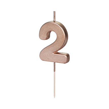 Candela 2 anni Oro Rosa 9 cm