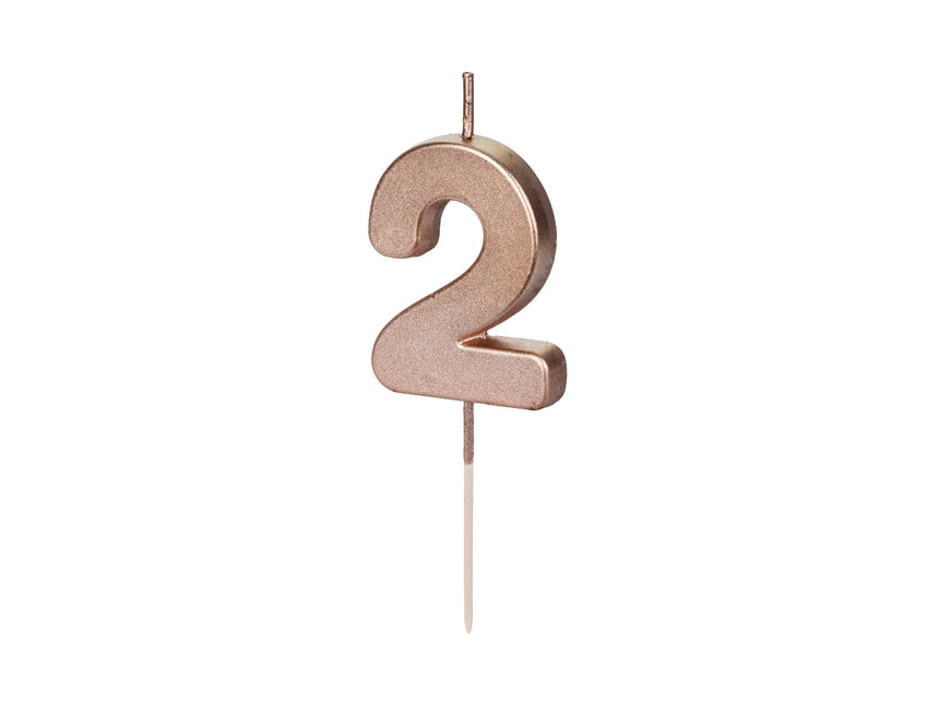 Candela 2 anni Oro Rosa 9 cm
