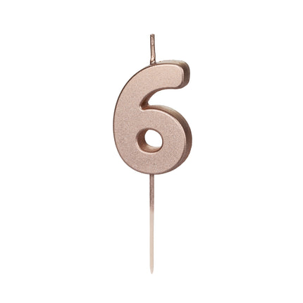 Candela 6 anni oro rosa 9 cm
