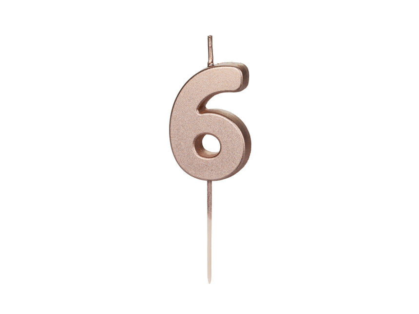 Candela 6 anni oro rosa 9 cm