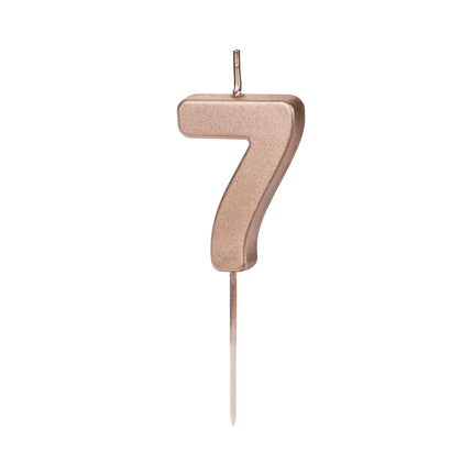 Candela di compleanno Numero 7 oro rosa 4,5 cm