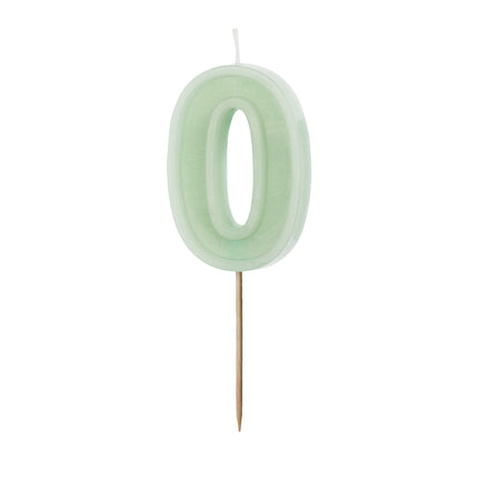 0 Anno Candela Verde Menta 10cm