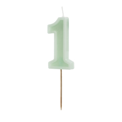 Candela 1 anno Verde menta 10 cm