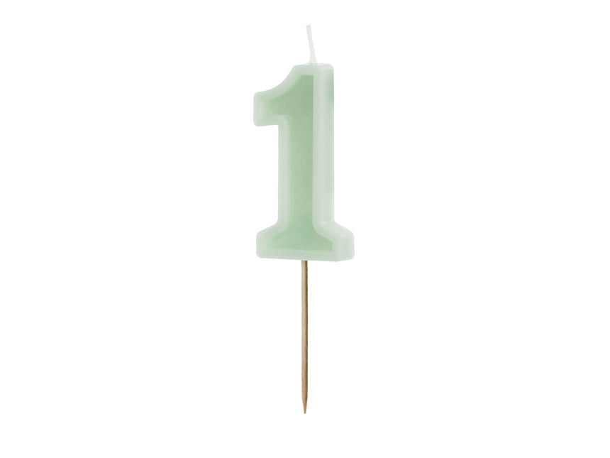 Candela di compleanno Numero 1 verde