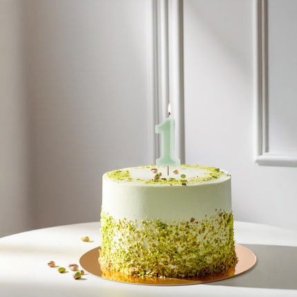 Candela 1 anno Verde menta 10 cm