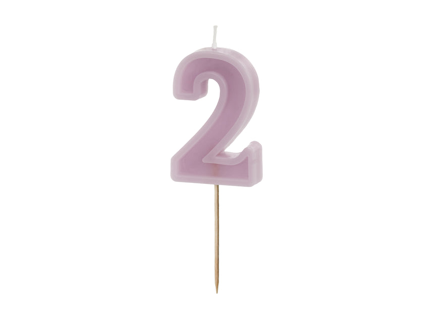 Candela di compleanno numero 2, viola