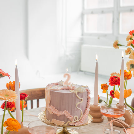 Candela a 2 anni rosa 10 cm