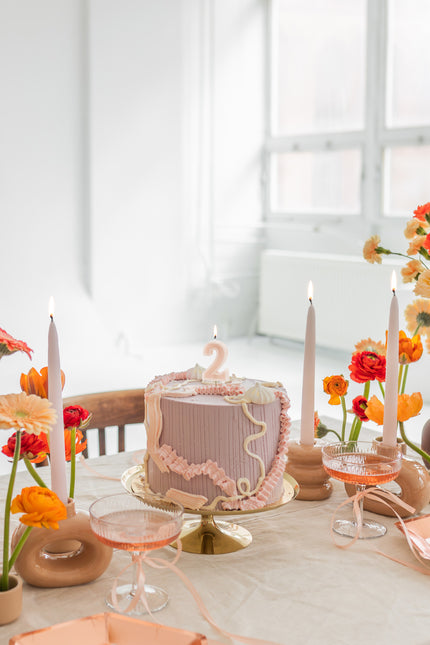 Candela a 2 anni rosa 10 cm
