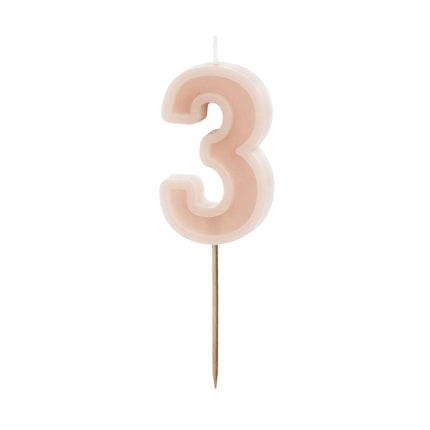 Candela a 3 anni rosa 10 cm