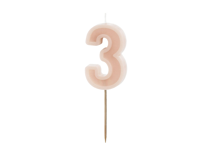 Candela a 3 anni rosa 10 cm