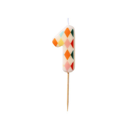 Candela da 1 anno colorata da 5,5 cm