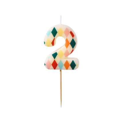 Candela 2 anni colorata 5,5 cm