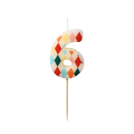 Candela 6 anni colorata 5,5 cm