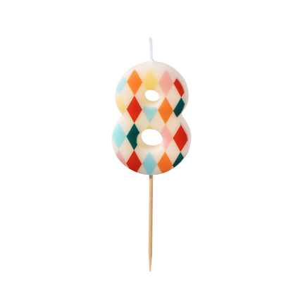Candela 8 anni colorata 5,5 cm