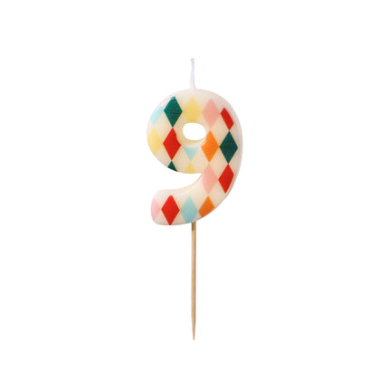 9 anni Candela colorata 5,5 cm