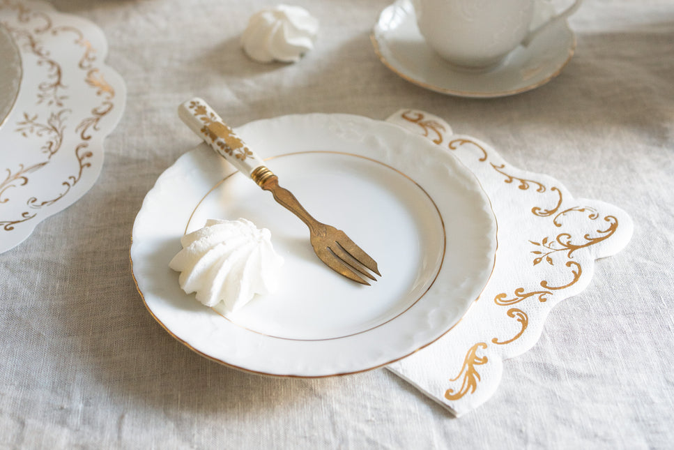 Tovaglioli dorati bianchi Ornamento 33 cm