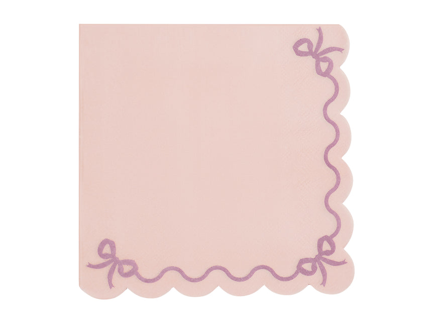 Tovaglioli rosa chiaro a fiocco 33 cm
