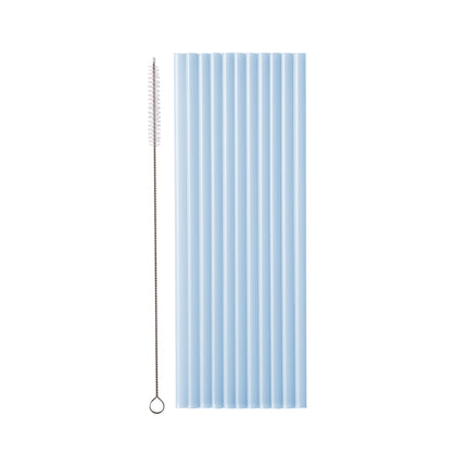 Cannucce blu chiaro in plastica 23cm 12pz