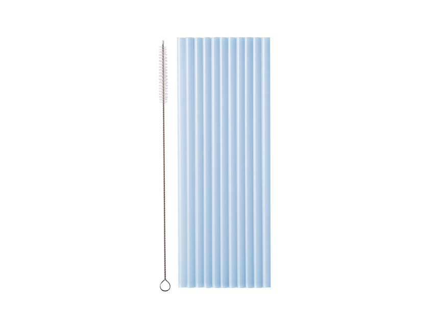 Cannucce blu chiaro in plastica 23cm 12pz
