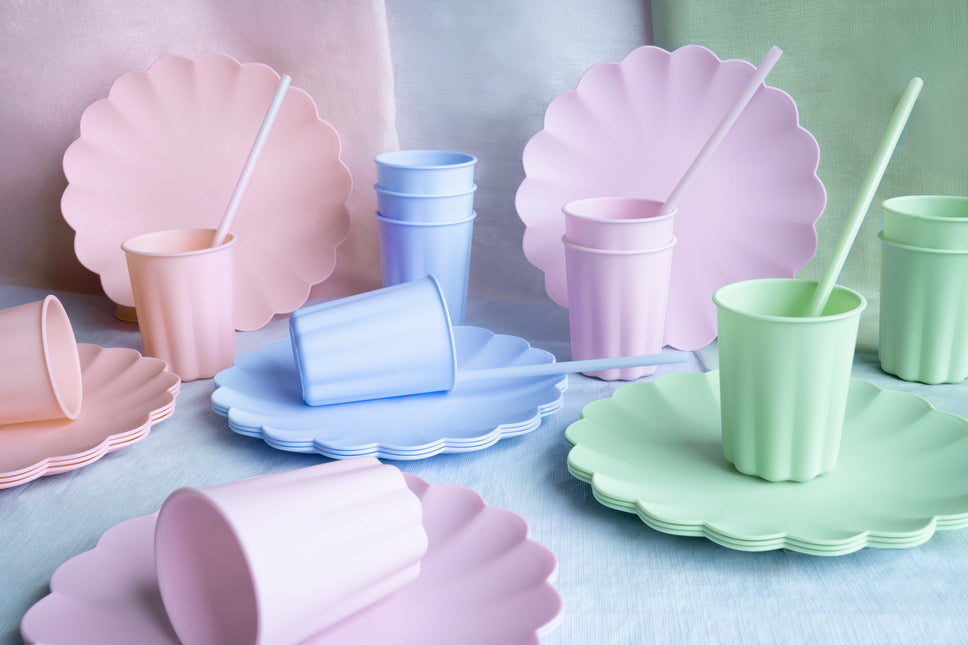 Cannucce blu chiaro in plastica 23cm 12pz