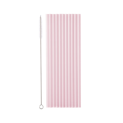 Cannucce rosa di plastica 23cm 12pz