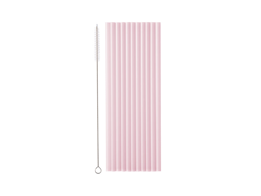 Cannucce rosa di plastica 23cm 12pz