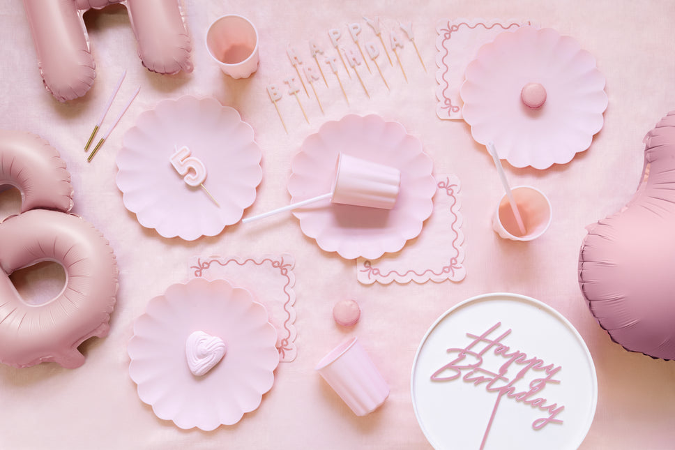 Cannucce rosa di plastica 23cm 12pz