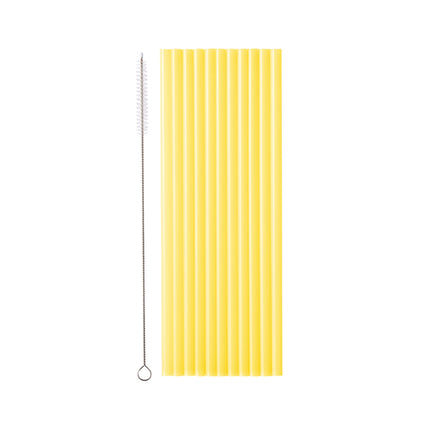 Cannucce gialle con spazzola per la pulizia 23 cm 12 pezzi