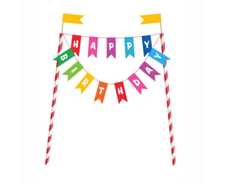 Topper per torta di compleanno arcobaleno
