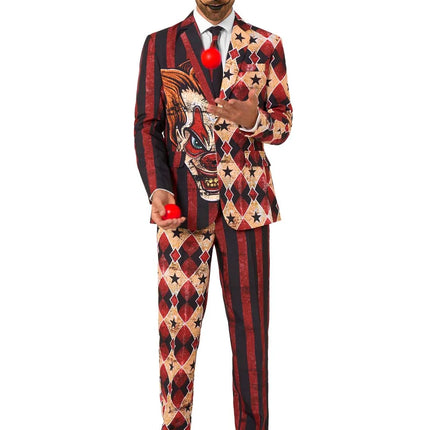 Costume da clown dell'orrore da uomo, 3 pezzi
