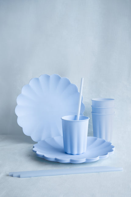 Piatti di plastica Frill, 22 x 22 cm, azzurro