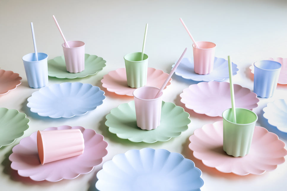 Piatti di plastica Frill, 22 x 22 cm, azzurro