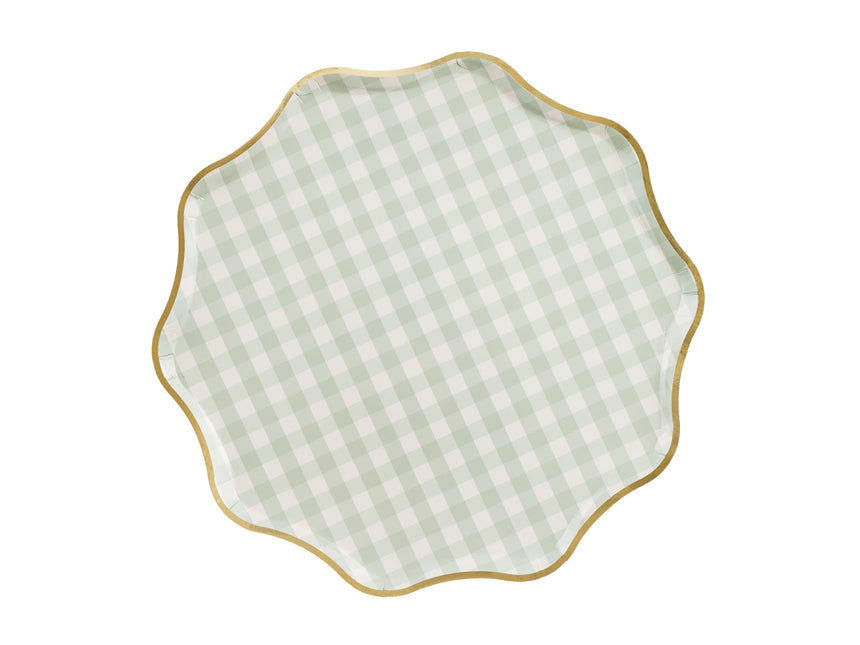 Piatti verdi dorati 23cm 6pz
