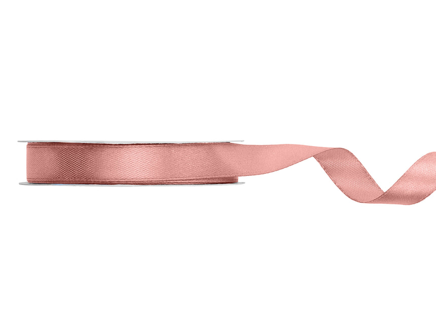Nastro Rosa 12Mm Satinato Polveroso 25m